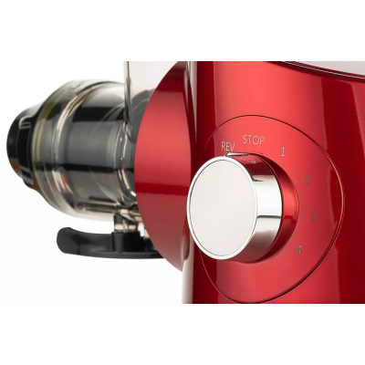 Pormenor do seletor de velocidades Sana 727 vermelha