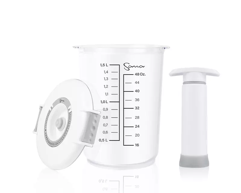 Recipiente e bomba para v&aacute;cuo do Sana 878