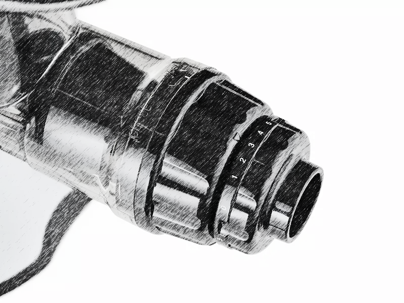 Pormenor do regulador de polpa do Sana 606 a l&aacute;pis